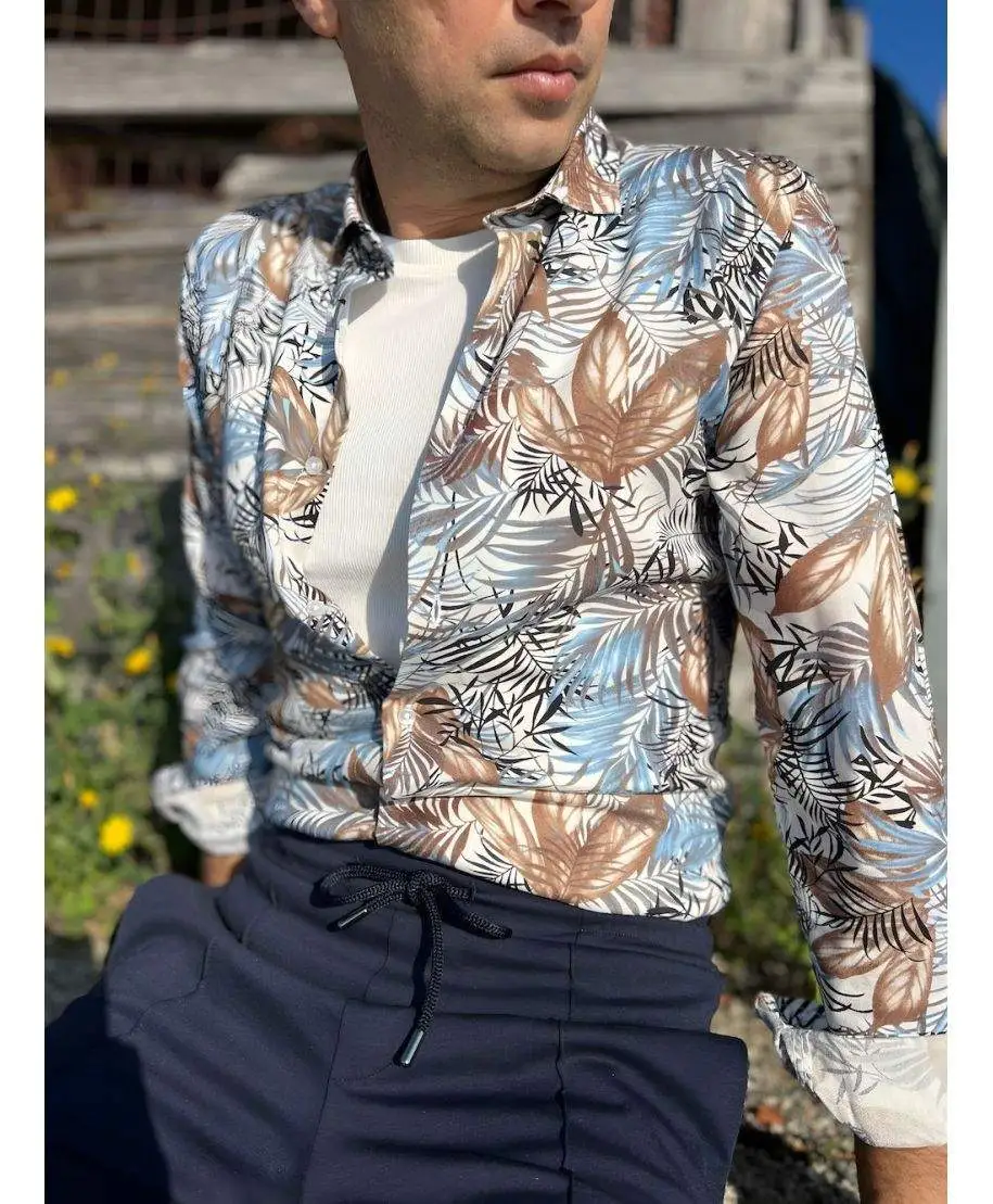 Camicia uomo fantasia floreale - Camicie uomo particolari - Abbigliamento uomo online - Gogolfun.it