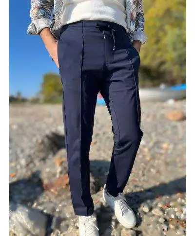 Pantalaccio uomo blu con coulisse - Paul Miranda - Pantaloni uomo comodi - Made in Italy - Gogolfun.it