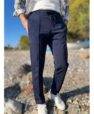 Pantalaccio uomo blu con coulisse - Paul Miranda - Pantaloni uomo comodi - Made in Italy - Gogolfun.it