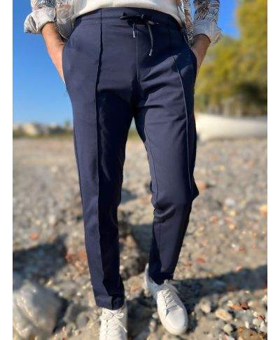 Pantalaccio uomo blu con coulisse - Paul Miranda - Pantaloni uomo comodi - Made in Italy - Gogolfun.it