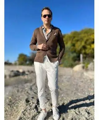 Cardigan uomo marrone con pochette - Hector - Abbigliamento uomo online - Gogolfun.it
