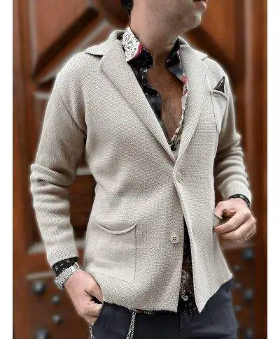 Cardigan uomo, marrone - Con bottoni