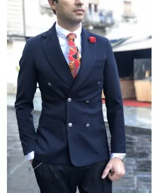 Giacca uomo - Doppiopetto - Blu - Made in Italy