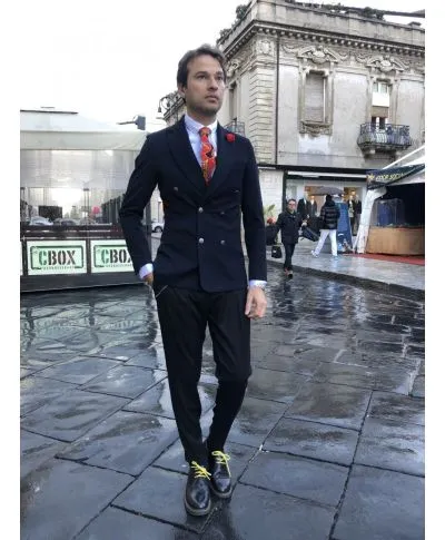 Giacca uomo - Doppiopetto - Blu - Made in Italy