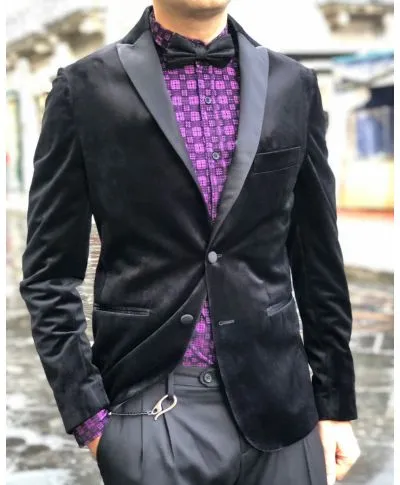 Giacca uomo - Elegante - Smoking - In Velluto - Made in Italy