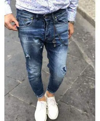 Jeans uomo strappati - Lavaggio usured - Ciano1
