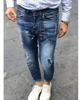Jeans uomo strappati - Lavaggio usured - Ciano1