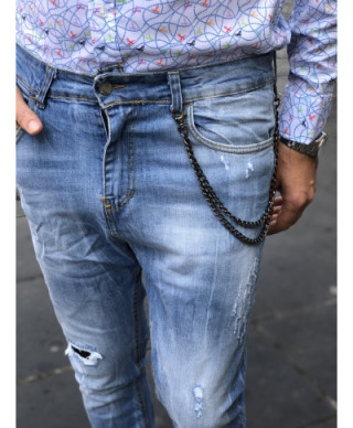Jeans uomo strappato - Con catenina - loose