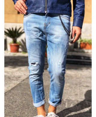 Jeans uomo strappato - Con catenina - loose