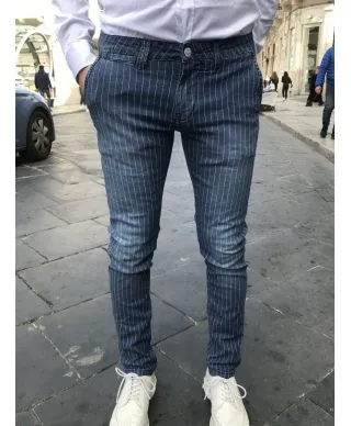 Jeans uomo, gessati - Key Jey modello Slim fit