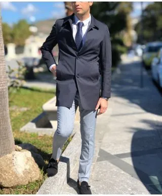 Trench uomo, beige - Made in Italy, Slim