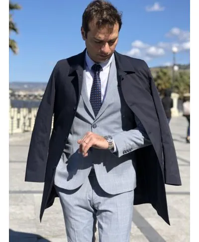 Trench uomo, beige - Made in Italy, Slim