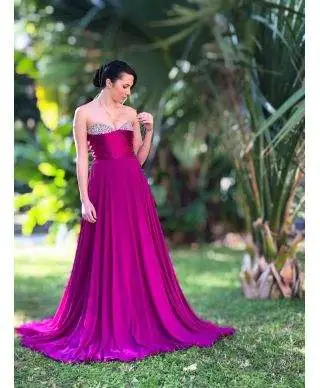 Vestito lungo elegante - Rosa acceso - Collezione abiti da cerimonia