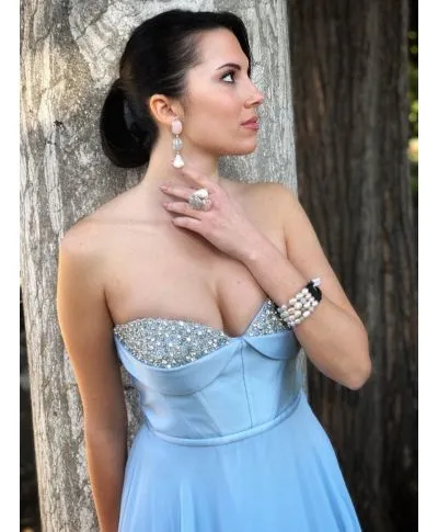 Vestito lungo elegante - Rosa acceso - Collezione abiti da cerimonia