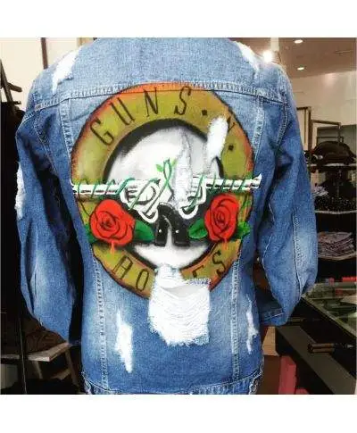 Giubbotto di jeans - Guns and roses - denim