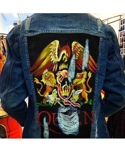 Giubbotto di jeans - Denim - Queen - Hand pinted
