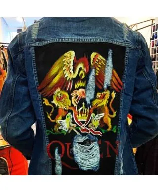 Giubbotto di jeans - Denim - Queen - Hand pinted