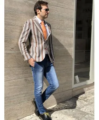 Paul Miranda - Blazer uomo - A righe - Made in Italy
