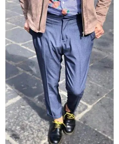Paul Miranda - Pantaloni uomo - Slim fit - Blu