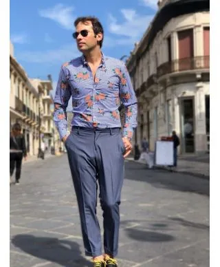 Paul Miranda - Pantaloni uomo - Slim fit - Blu