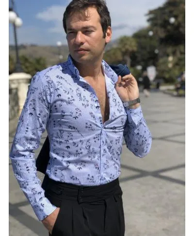 Camicia uomo - Fantasia floreale - Slim - Camicia maniche lunghe