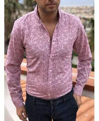 Camicia uomo - Rosa - Slim fit - Manica lunga