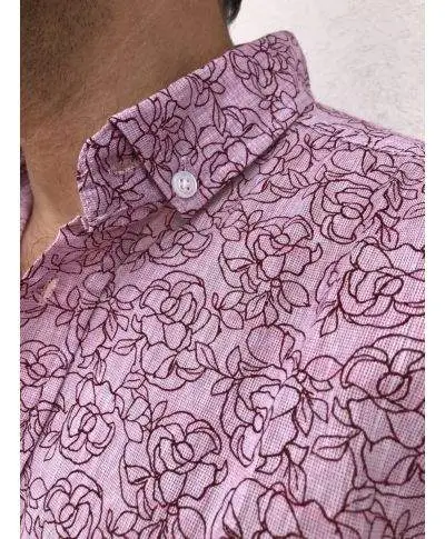 Camicia uomo - Rosa - Slim fit - Manica lunga