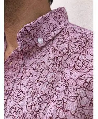 Camicia uomo - Rosa - Slim fit - Manica lunga