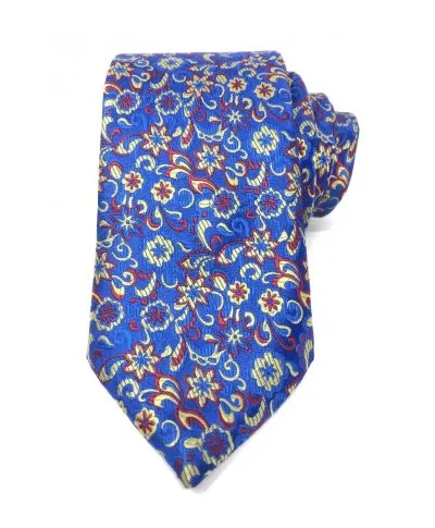 Cravatta blu elettrico - Floreale - Elegante