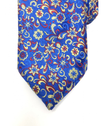 Cravatta blu elettrico - Floreale - Elegante