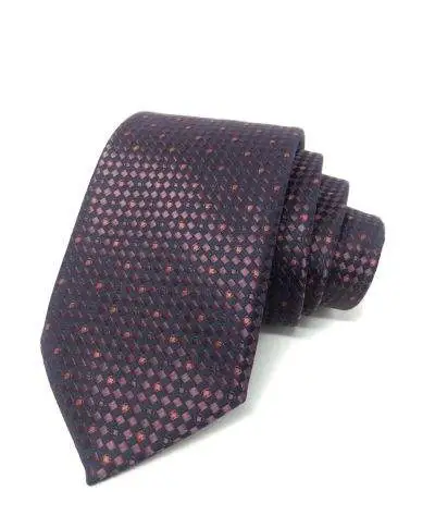 Cravatta - Blu e pois bordeaux - Elegante