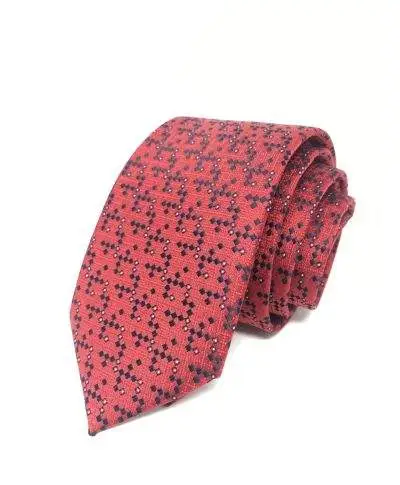Cravatta Rossa con pois blu- Cerimonia - Elegante