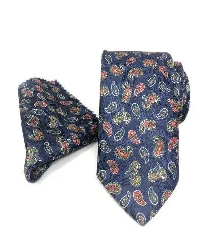 Cravatta Blu con disegno cachemire - Cerimonia - Elegante