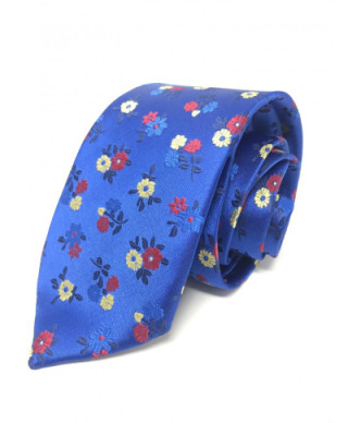 Cravatta Blu a fiori - Cerimonia - Elegante