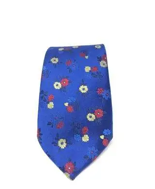 Cravatta Blu a fiori - Cerimonia - Elegante