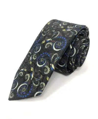 Cravatta Nera - A fiori - Con pochette