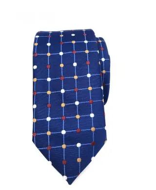 Cravattino blu elettrico - Pois - Con pochette