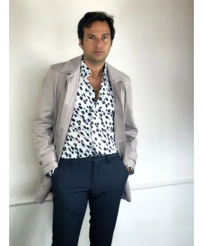 Camicia uomo - Bianca - Fantasia animalier - Slim