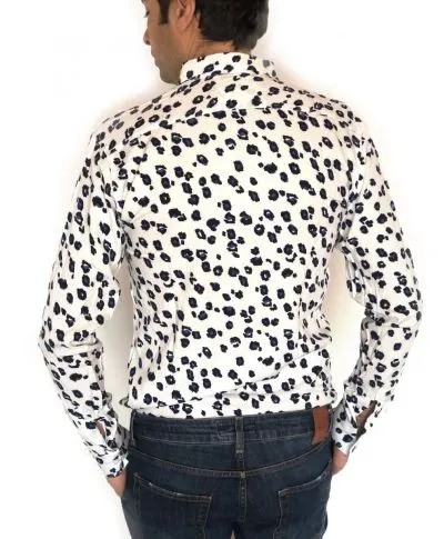 Camicia uomo - Bianca - Fantasia animalier - Slim