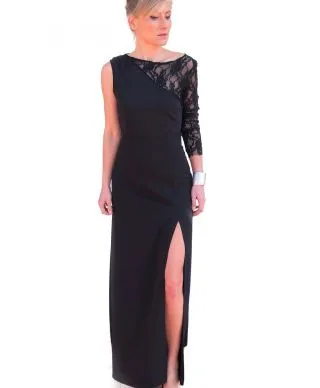 Abito cerimonia - Vestito elegante - Monospalla - Abito pizzo