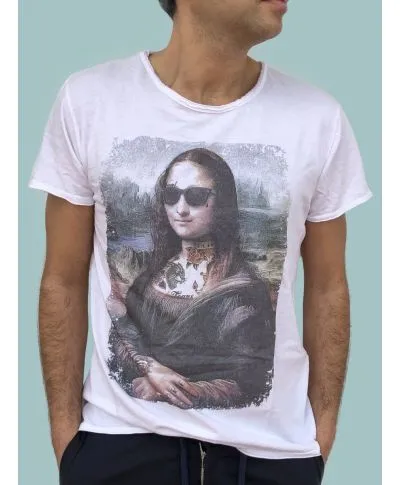 T-shirt uomo - Monnalisa Smile - Maglietta bianca con stampa divertente