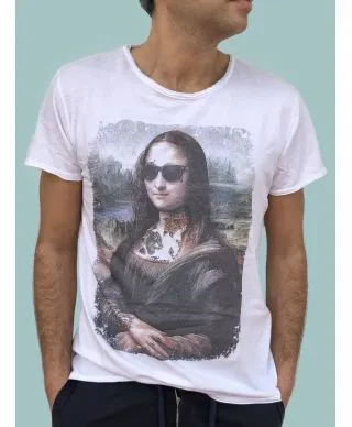 T-shirt uomo - Monnalisa Smile - Maglietta bianca con stampa divertente