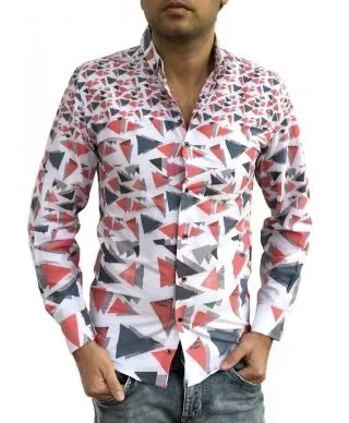 Camicia fantasia uomo - Slim - Blu elettrico