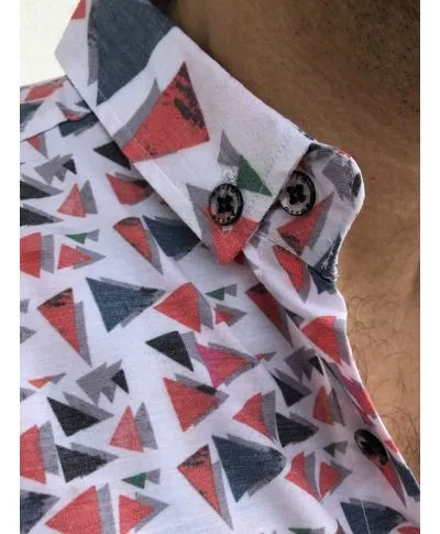 Camicia fantasia uomo - Slim - Blu elettrico