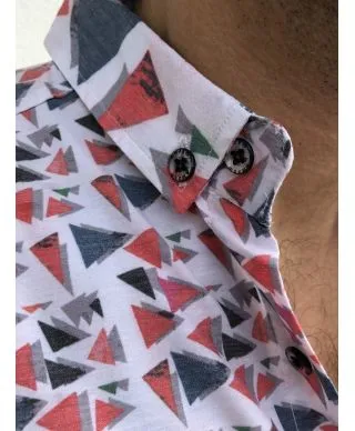 Camicia fantasia uomo - Slim - Blu elettrico