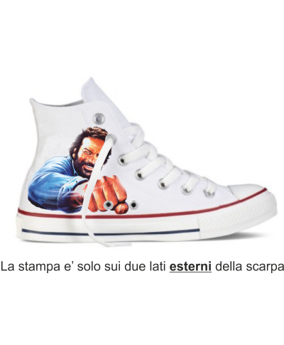 Sneakers - Bianche - Con stampa Bud Spencer