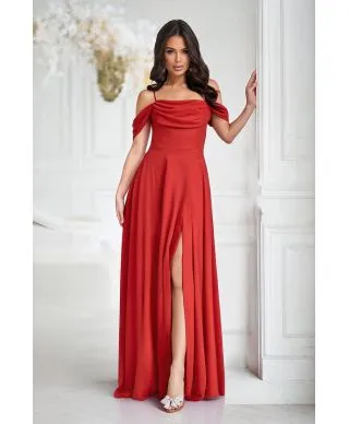 ELEGANCKA SUKNIENKA Z DRAPOWANIEM, ROZCIĘCIEM I BŁYSZCZĄCĄ TKANINĄ