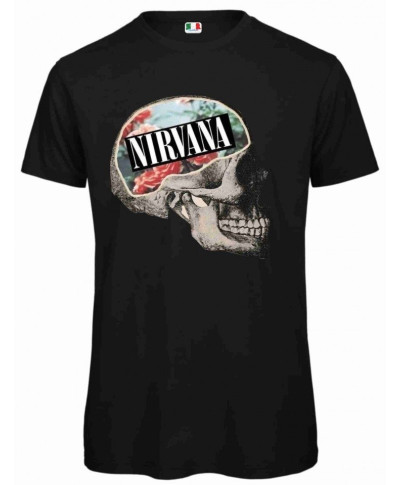Stampa Nirvana su Maglietta nera mezza manica