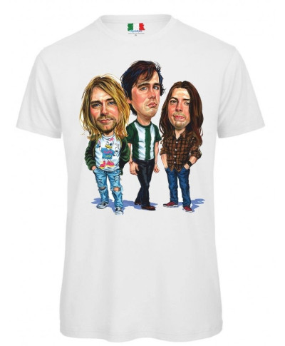 T-shirt - bianca - Stampa Nirvana - Mezze maniche