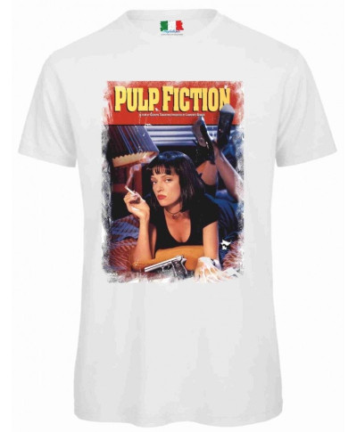 T-shirt - bianca - Stampa Pulp Fiction - Mezze maniche